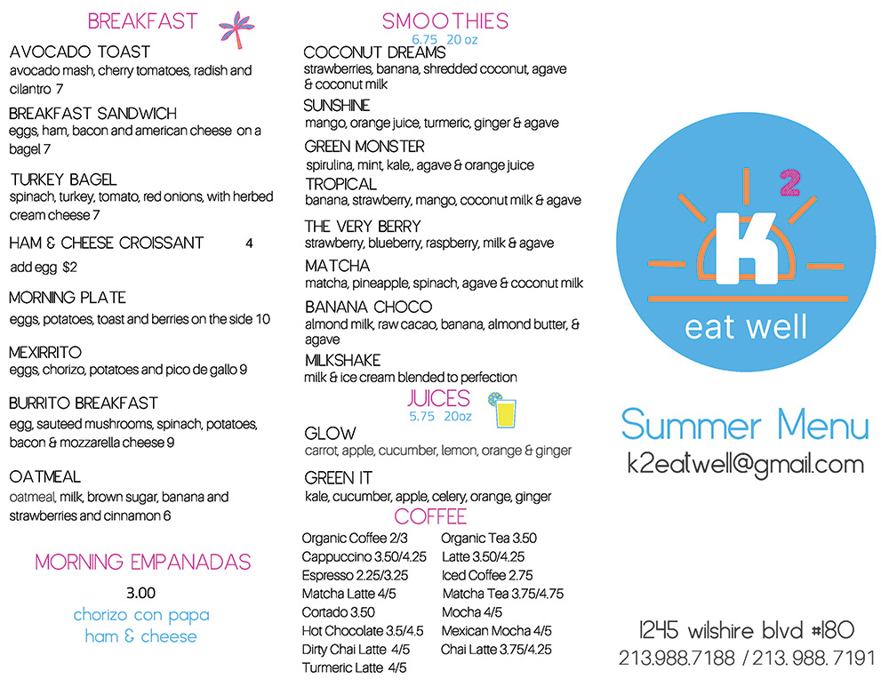 k2 menu 2